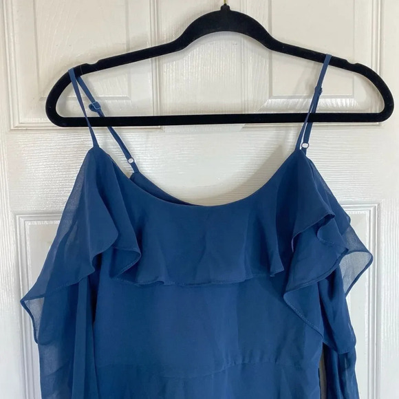 CUPCAKES AND CASHMERE Sundra Cold Shoulder Dress Navy Blue Size 0 - Picture 5 of 8
